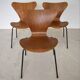 Model 3107 Dining Chairs In Teak By Arne Jacobsen For Fritz Hansen.