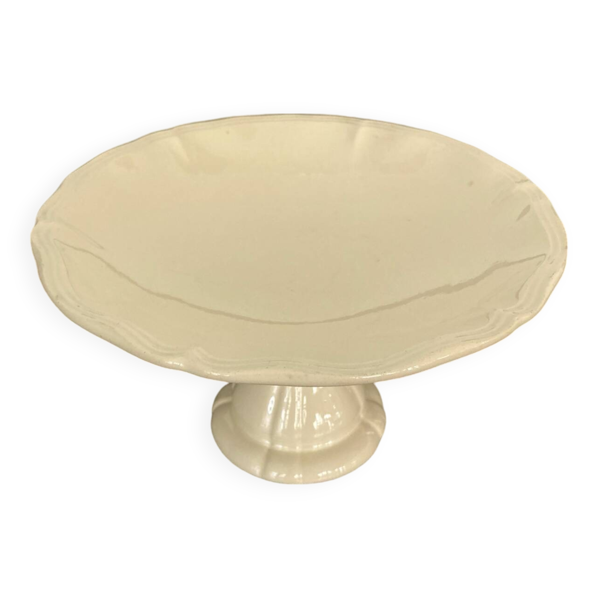 Sarreguemines compotier, ivory model with gadroons