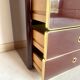 Commode et miroir en laque bordeaux, 1980