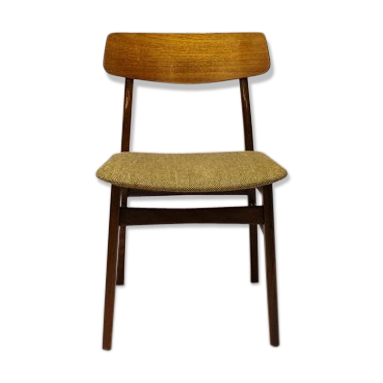 Chair in teak and wool
