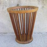 Corbeille à papier en bois vintage