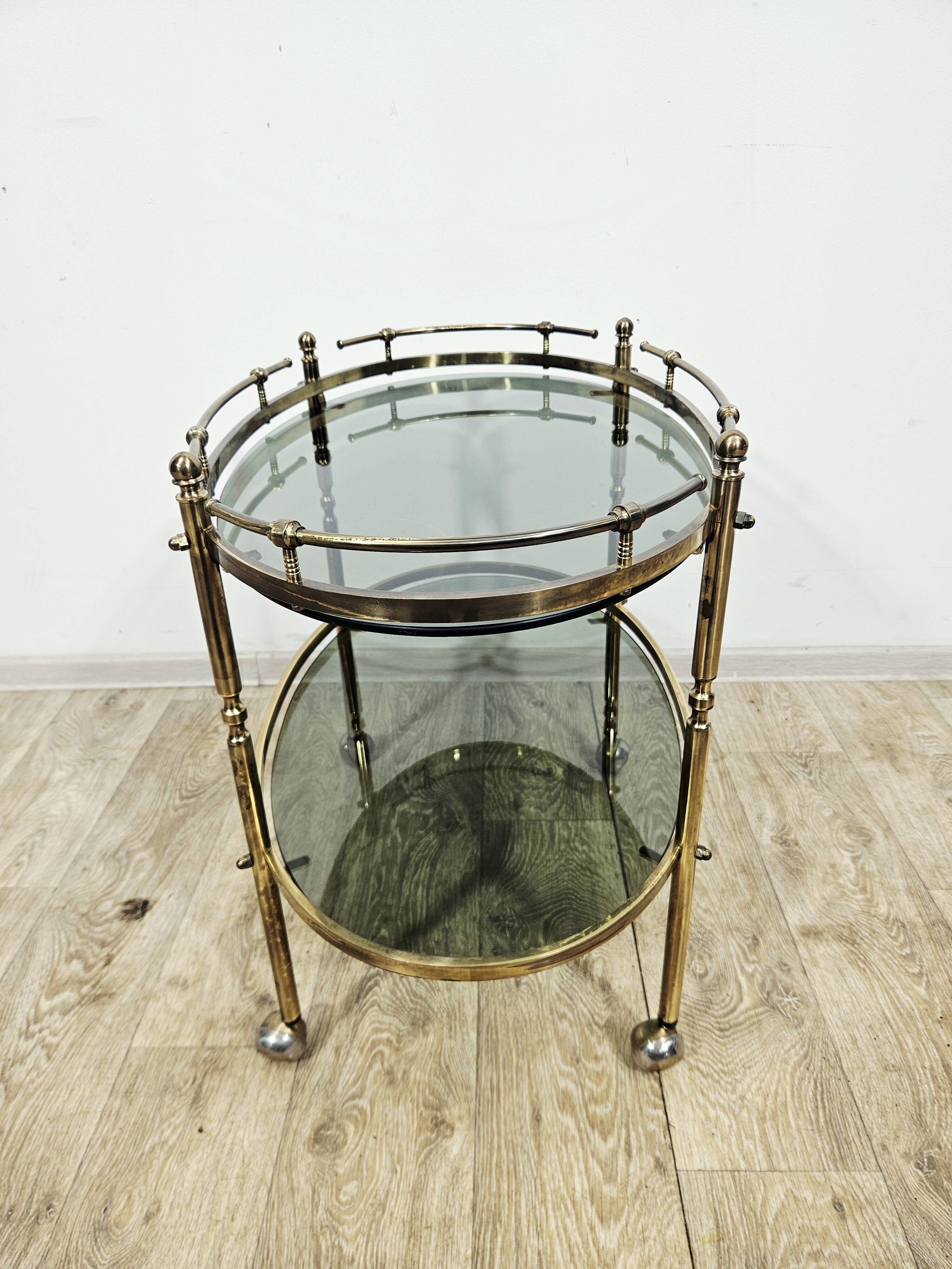 Brass bar cart / France, 1960s.