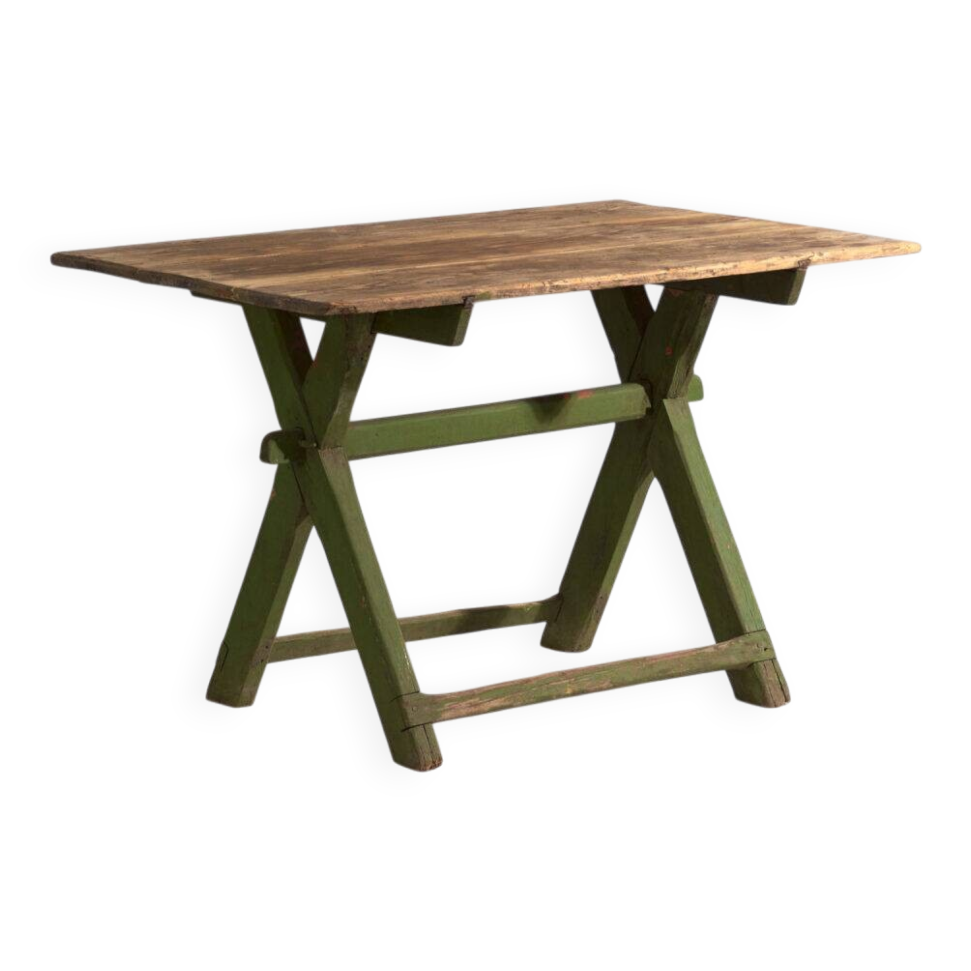 Antique trestle table made of pine wood – Central Europe, circa 1900