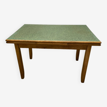 Table en chêne et linoléum année 50