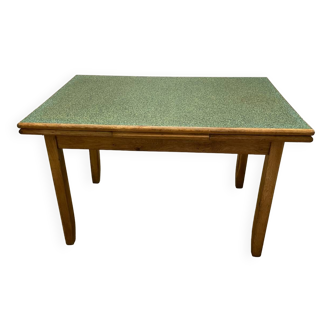 Oak and linoleum table from the 1950s