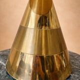 Lampe de table Italienne - 1970 - Laiton & Lin