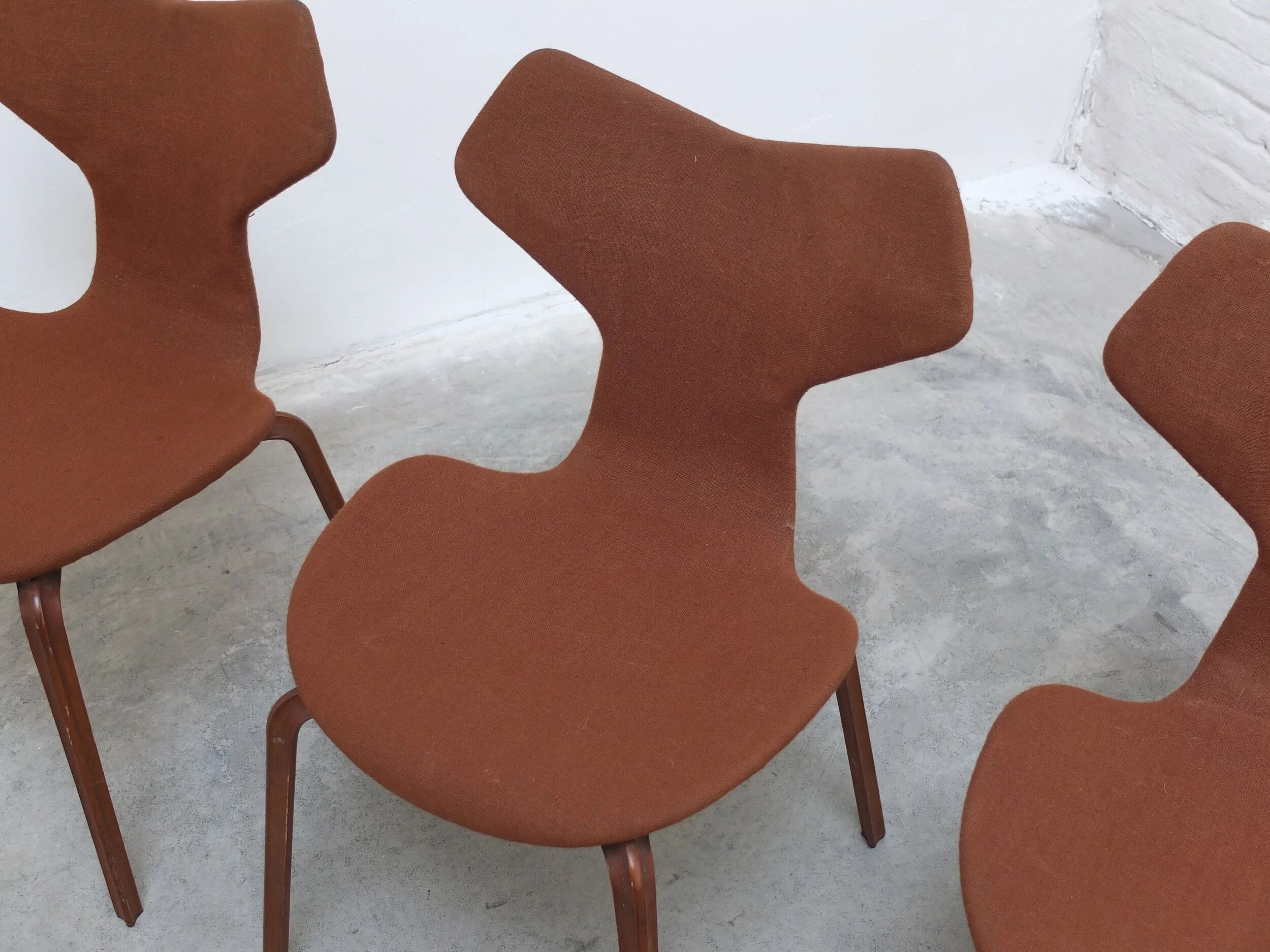 Rare set of 4 first edition 'Grand Prix' chairs by Arne Jacobsen for Fritz Hansen, 1959