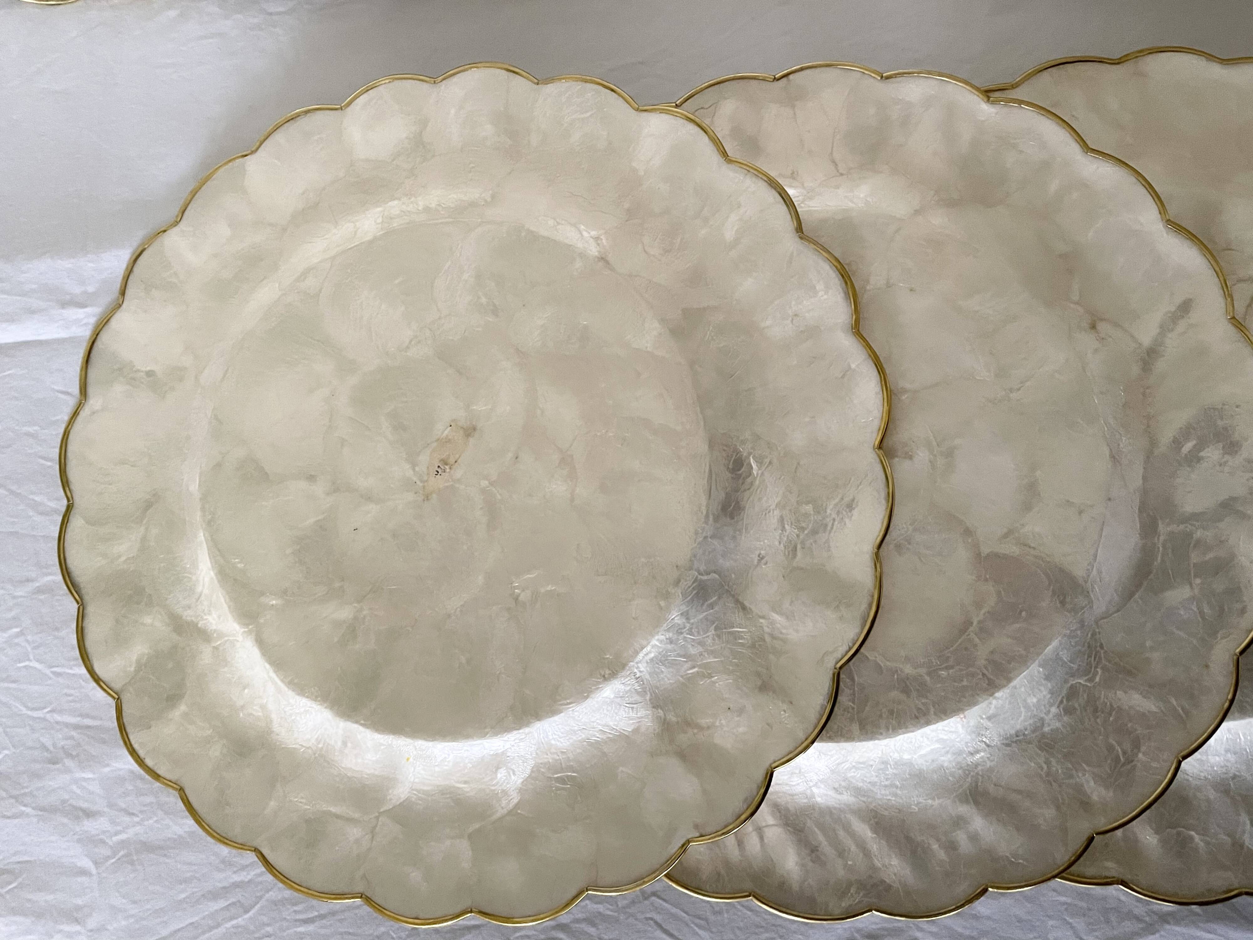 Mother-of-pearl and brass plates