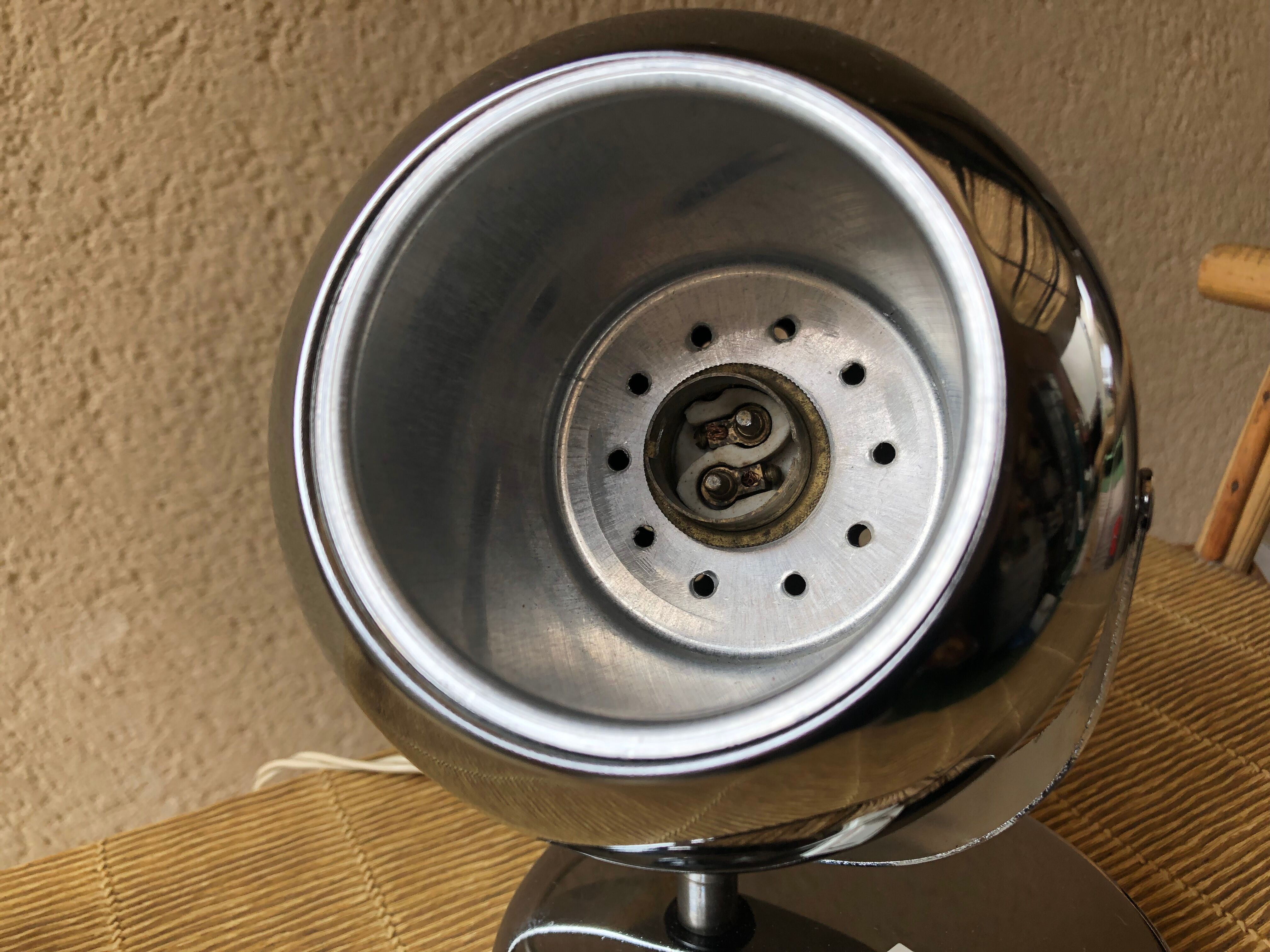 Lampe spot Eyeball original vintage 70 tout chrome