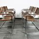 Lot de six chaises cantilever Mart Stam en cuir brun
