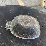 5 vintage transparent molded glass pineapple cups