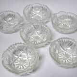 6 cups in chiseled glass