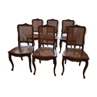 6 chaises cannées