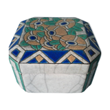Octagonal candy fine majolica and enamels of Longwy