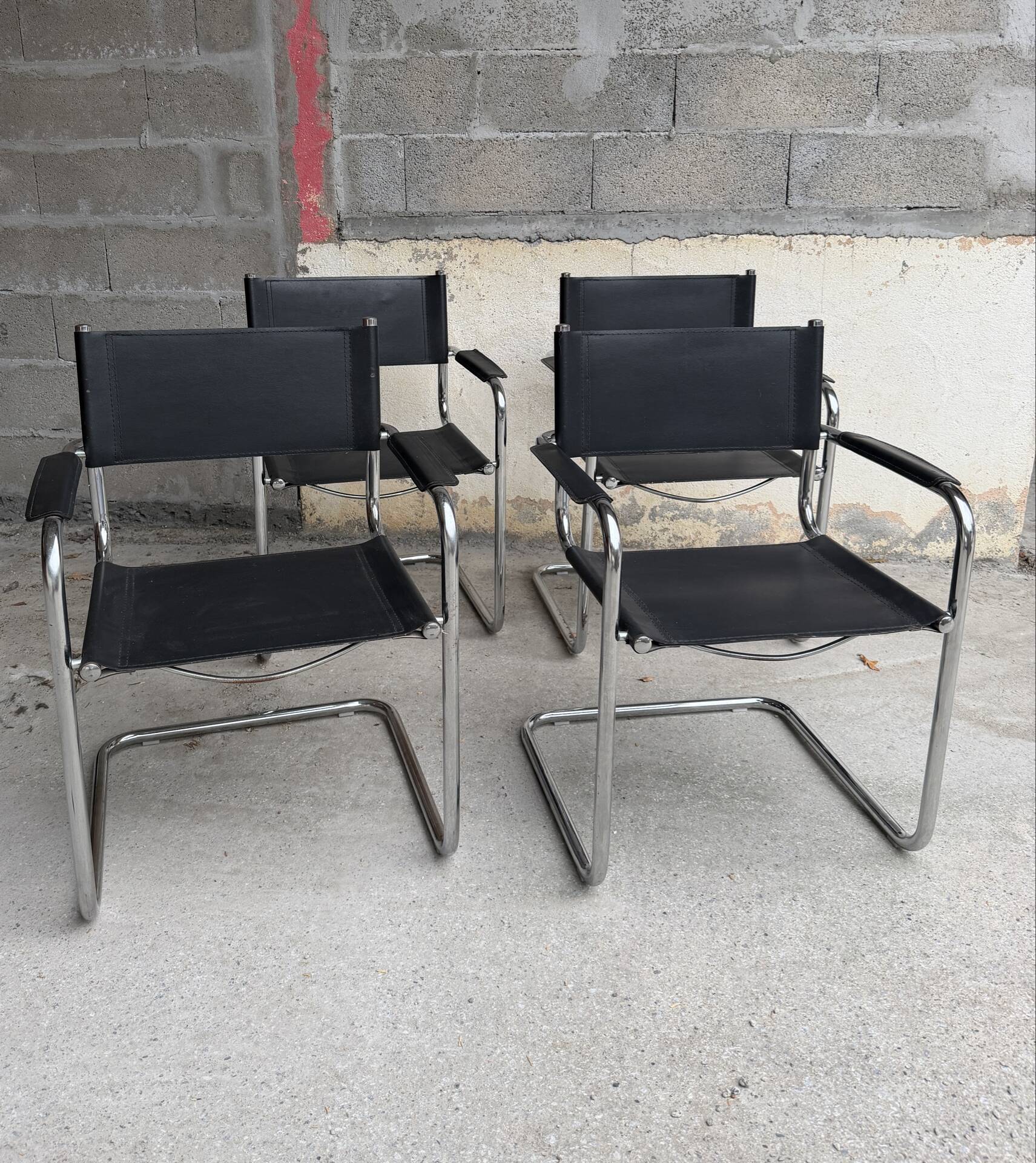 4 B34 armchairs by Marcel Breuer from the 1980s