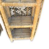 Pair of braided wicker shelves