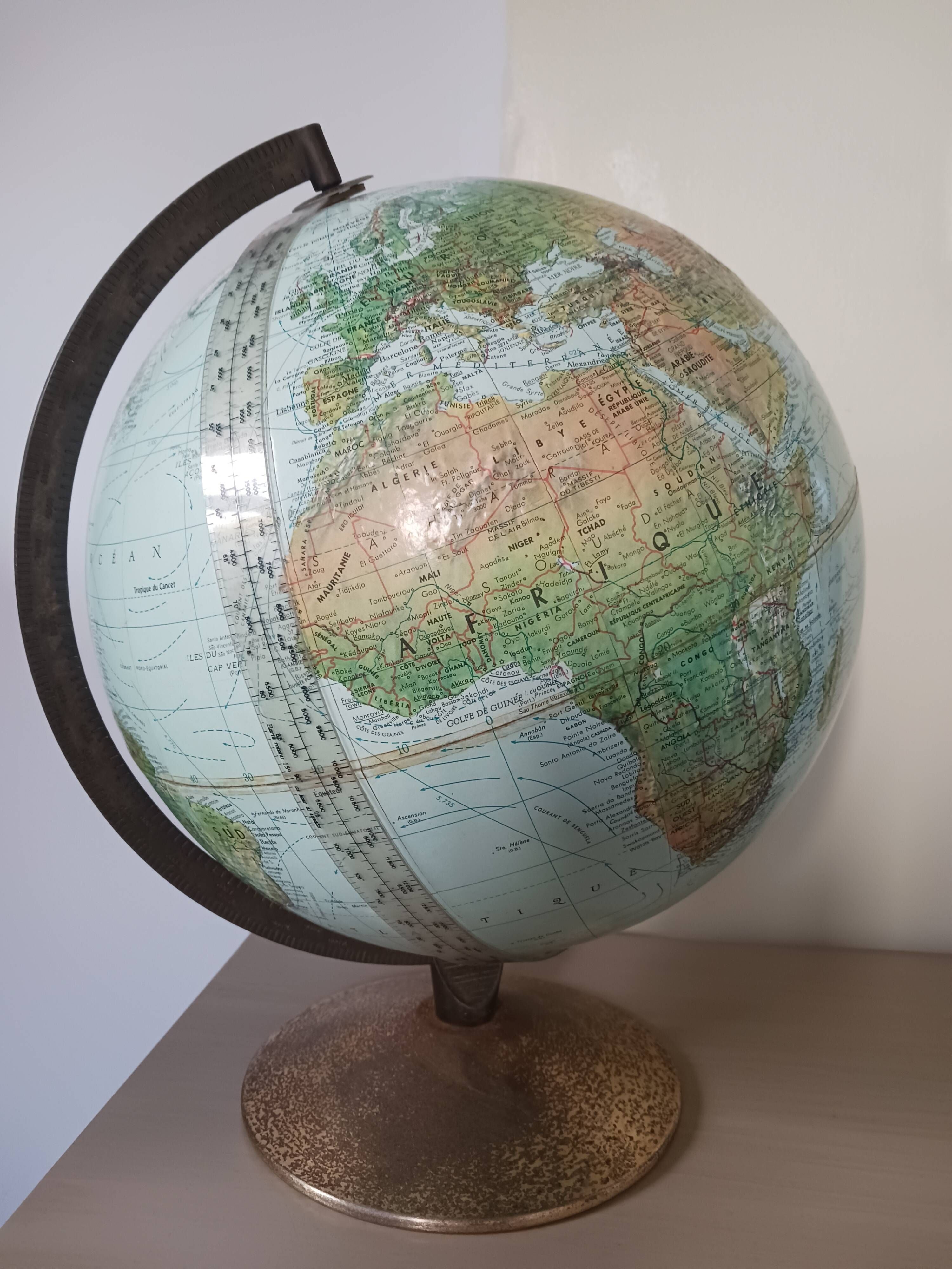 World globe, 1960s/70s.