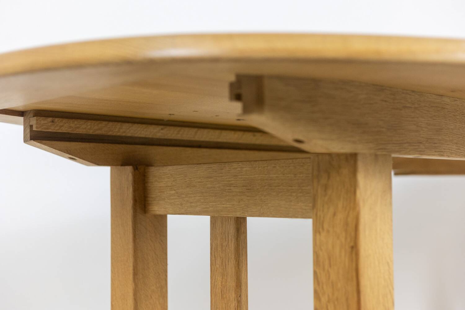 Guillerme et Chambron. Natural oak table. 1970s.