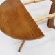 Vintage Danish round extendable dining table teak 1960s Gudme