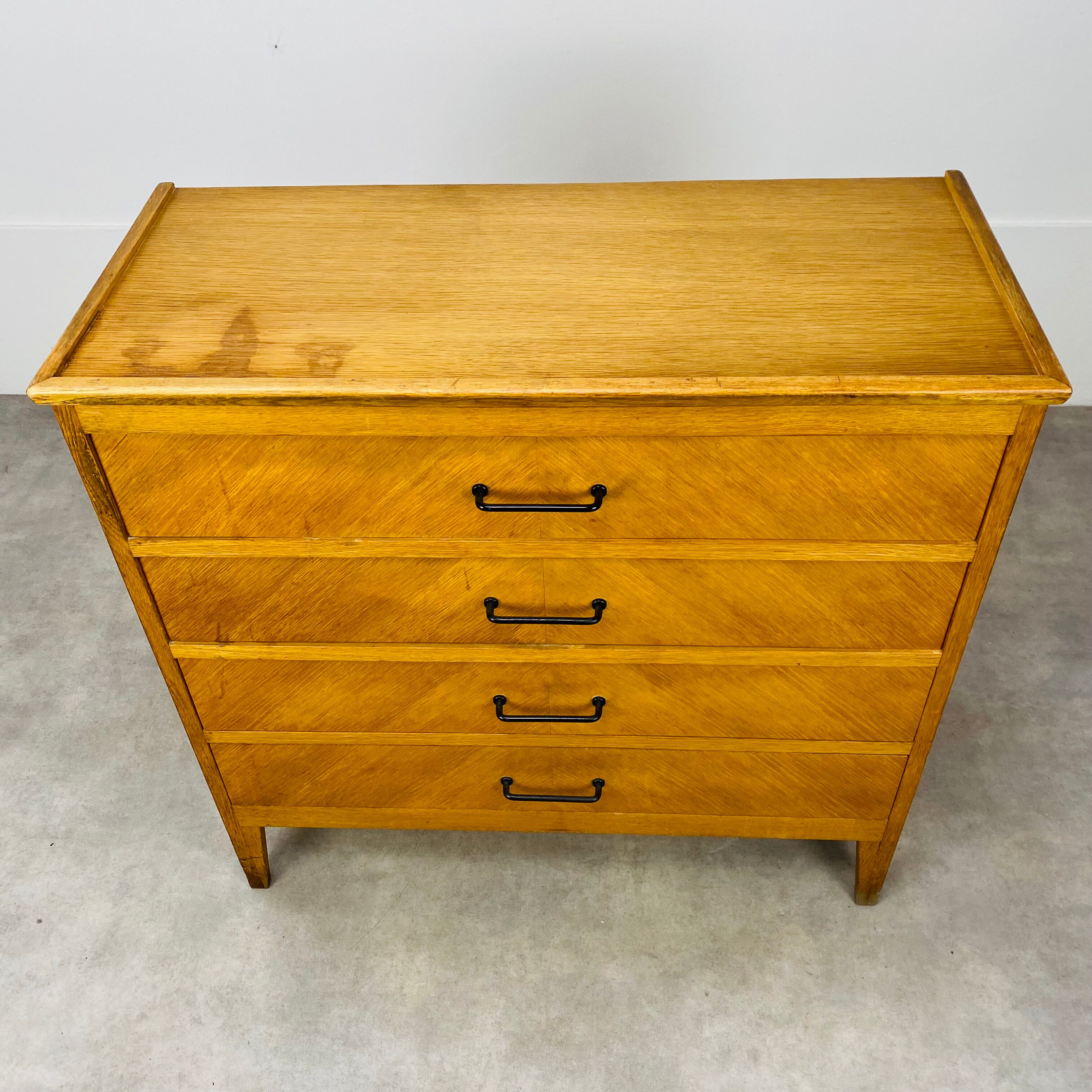 Vintage chest of drawers 50s blond wood