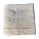 Hemp sheet embroidered MR very old seam central days crossed