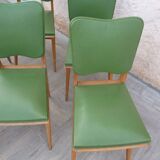 6 vintage Scandinavian chairs compass feet