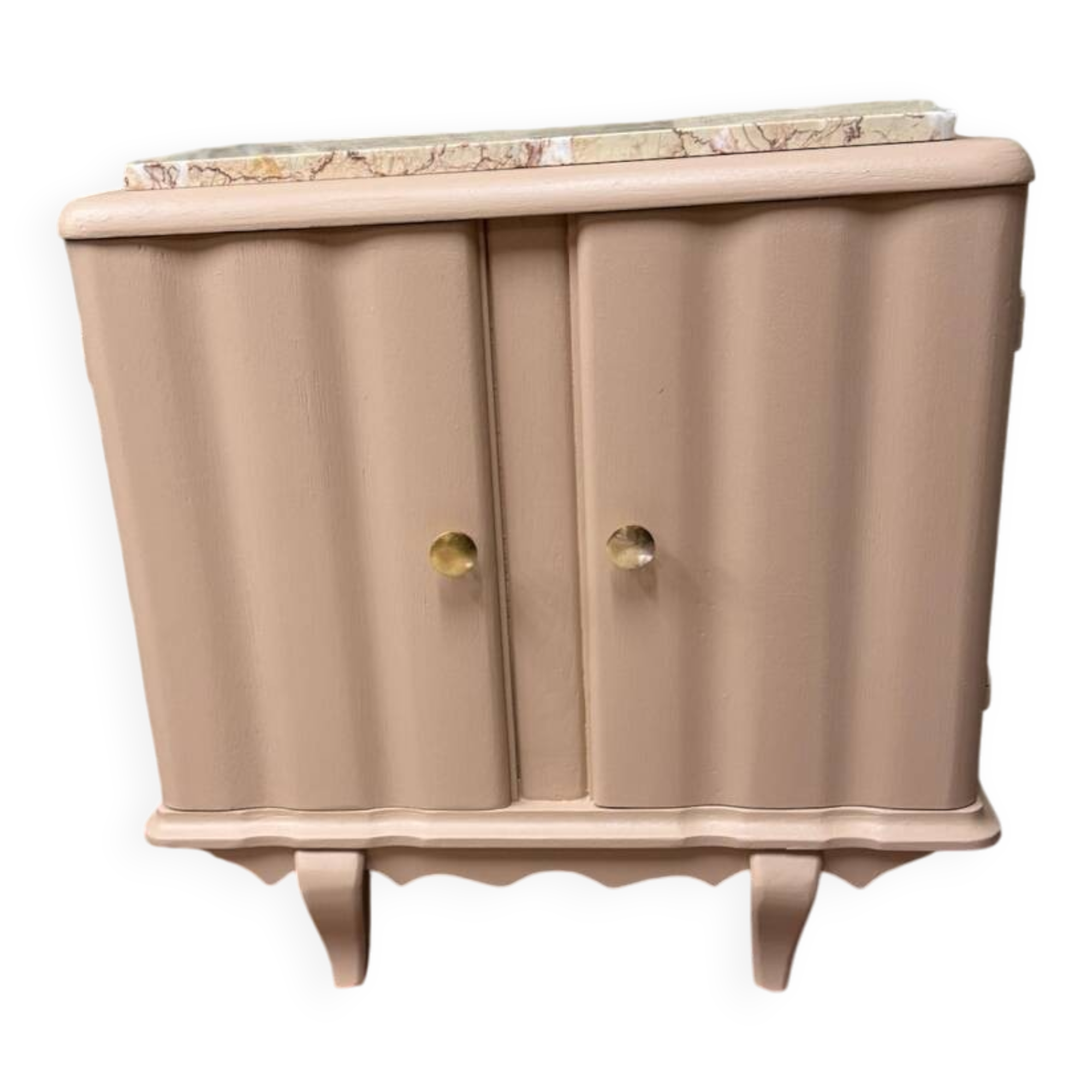 Beautiful pastel pink art deco bedside table