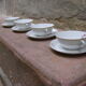 Four porcelain tea cups