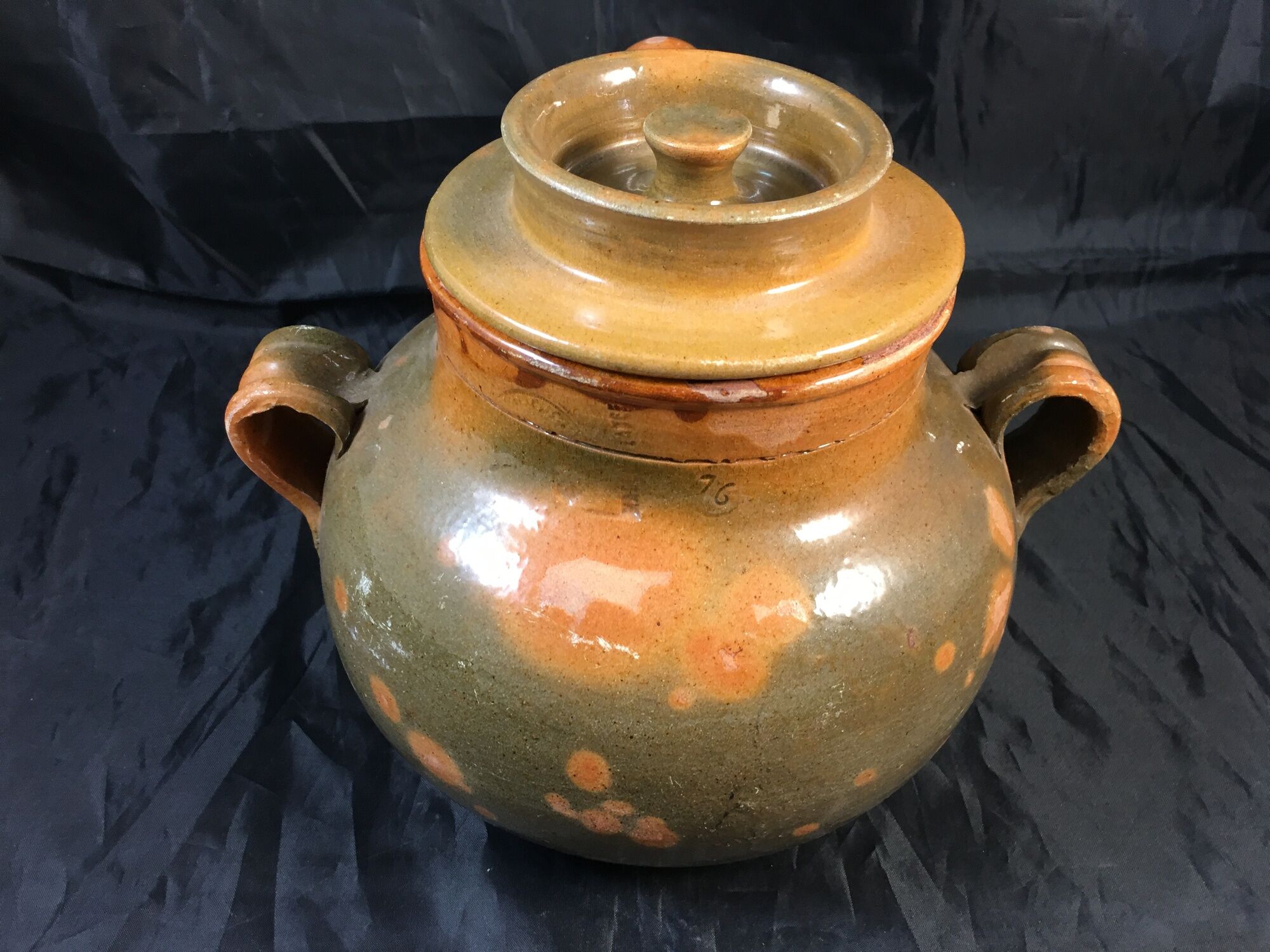 Old daubière Foucard Jourdan Vallauris glazed terracotta Provencal pottery