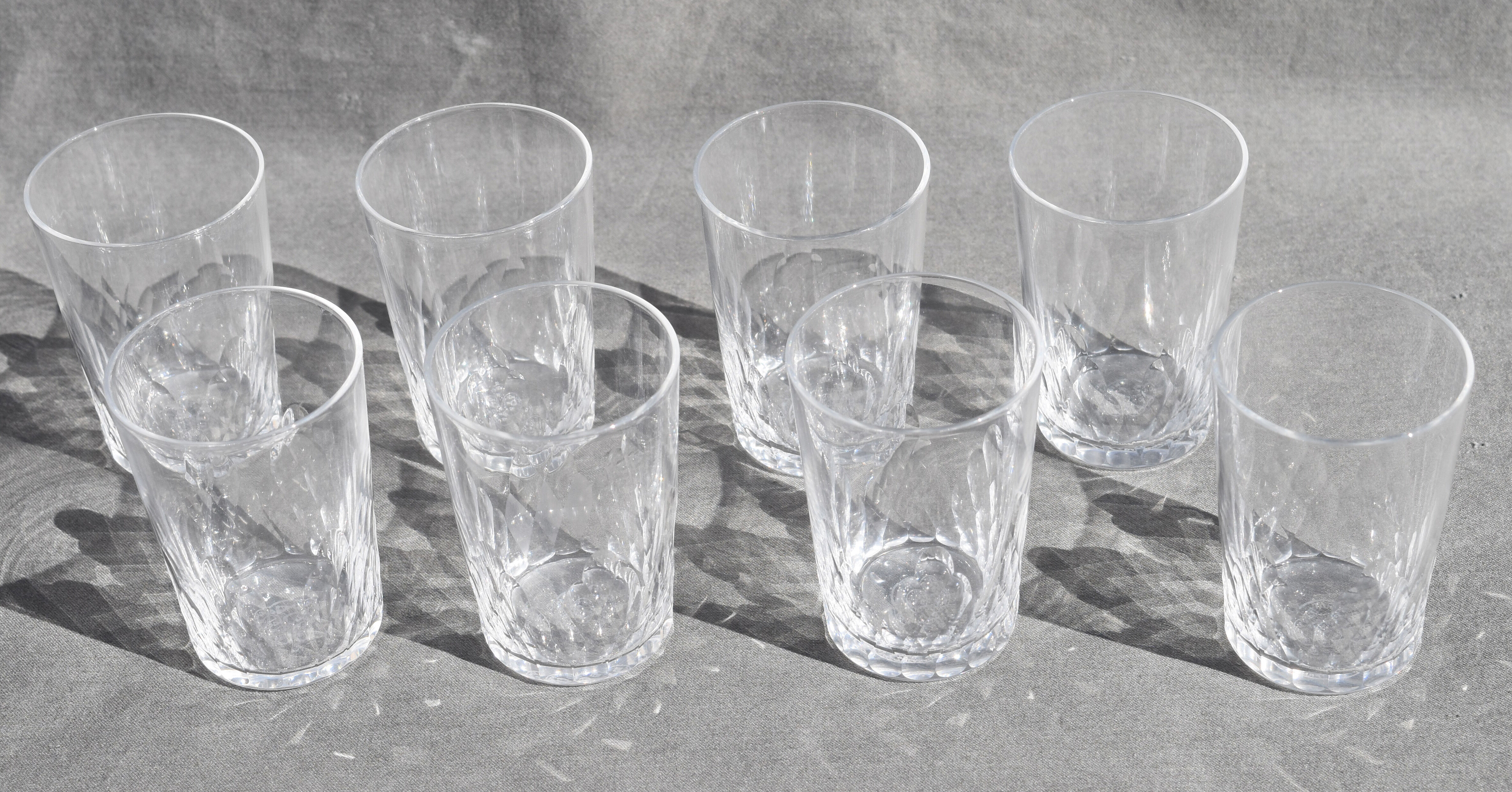 8 signed Baccarat cut crystal glasses richelieu model
