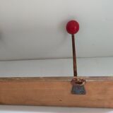 Coat rack 2 hooks vintage red balls