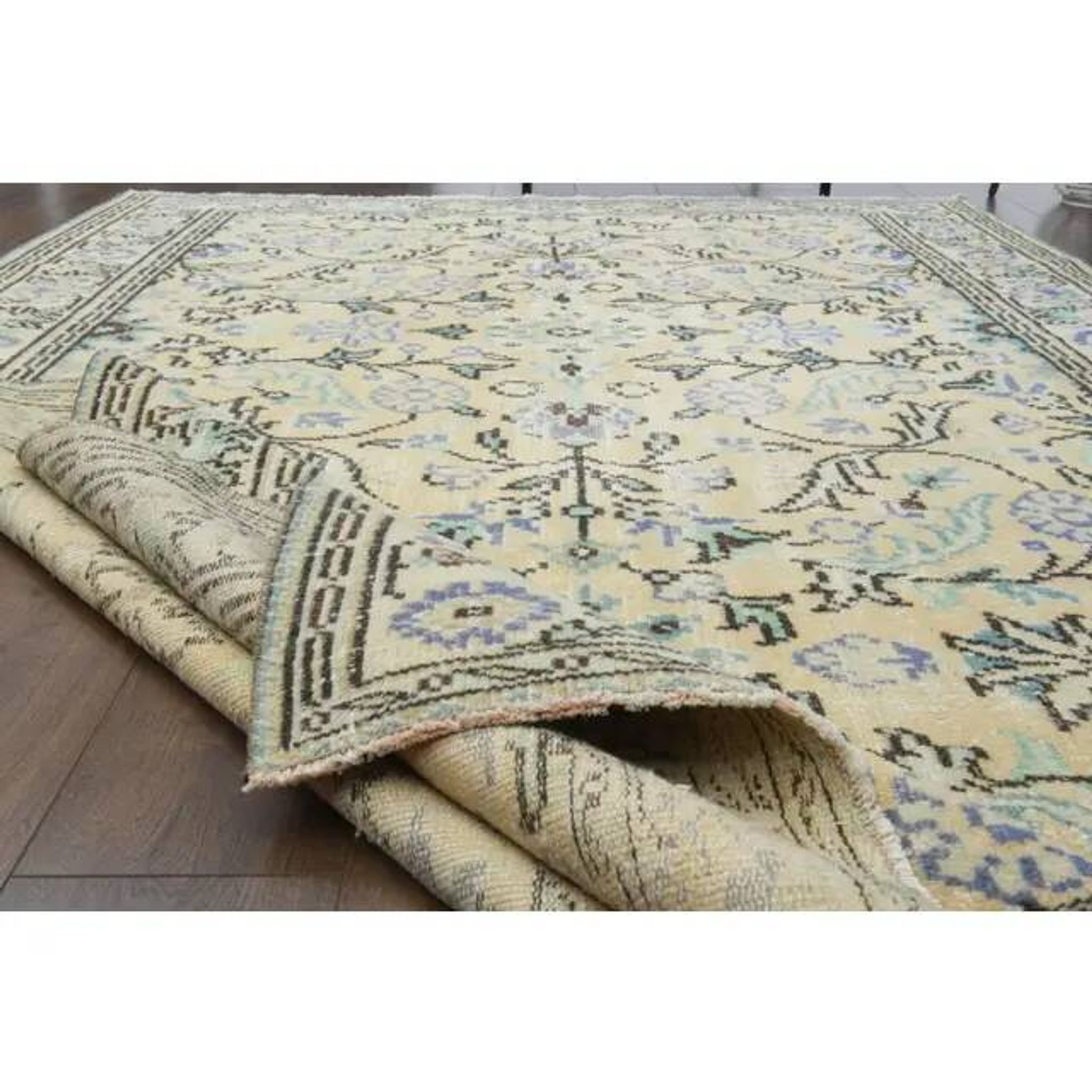 Vintage Turkish Oushak Handmade Wool Cotton Orange Area Rug 185x279