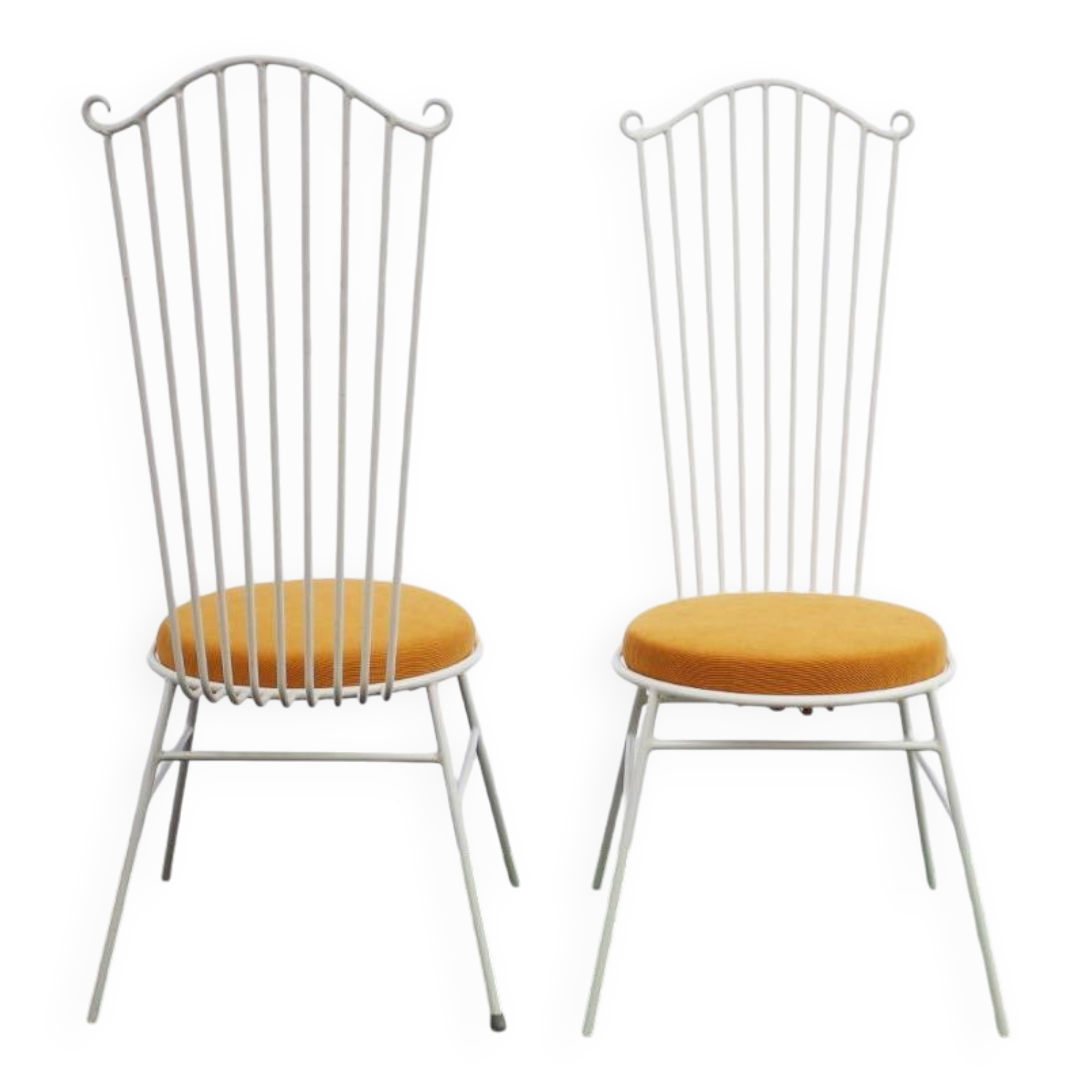 2 x Gartenstuhl vintage Metall blanc