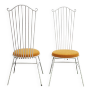 2 x Gartenstuhl vintage Metall blanc