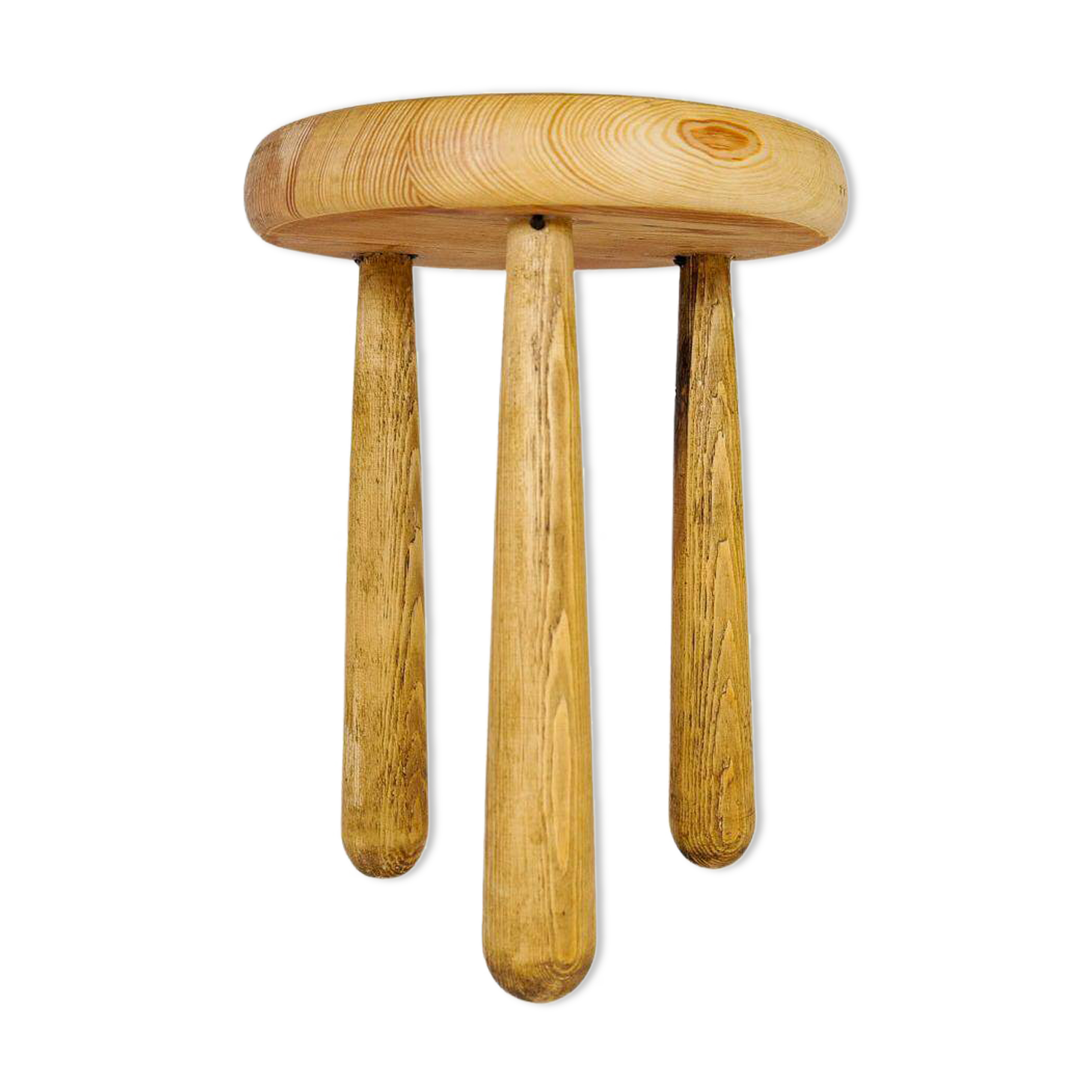 Modern Scandinavian Sculptural Stool, Pine, Sweden, 1970s