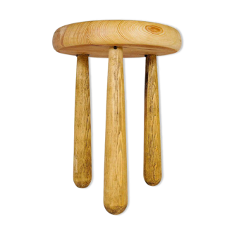 Modern Scandinavian Sculptural Stool, Pine, Sweden, 1970s