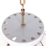 Suspension vintage de style Hollywood Regency avec boule de verre mixte blanche