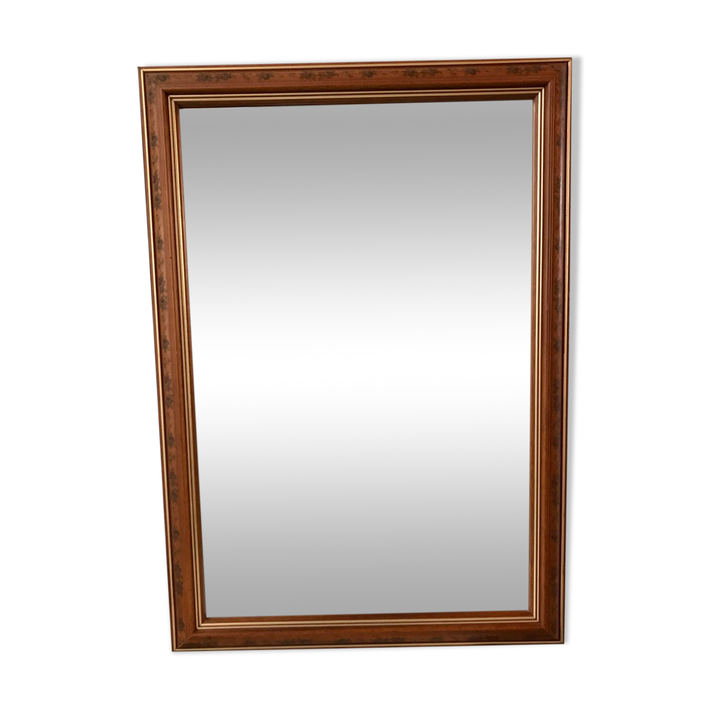 Mirror beveled wood vintage