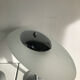 Gray lamp with oval frosted glass lampshade