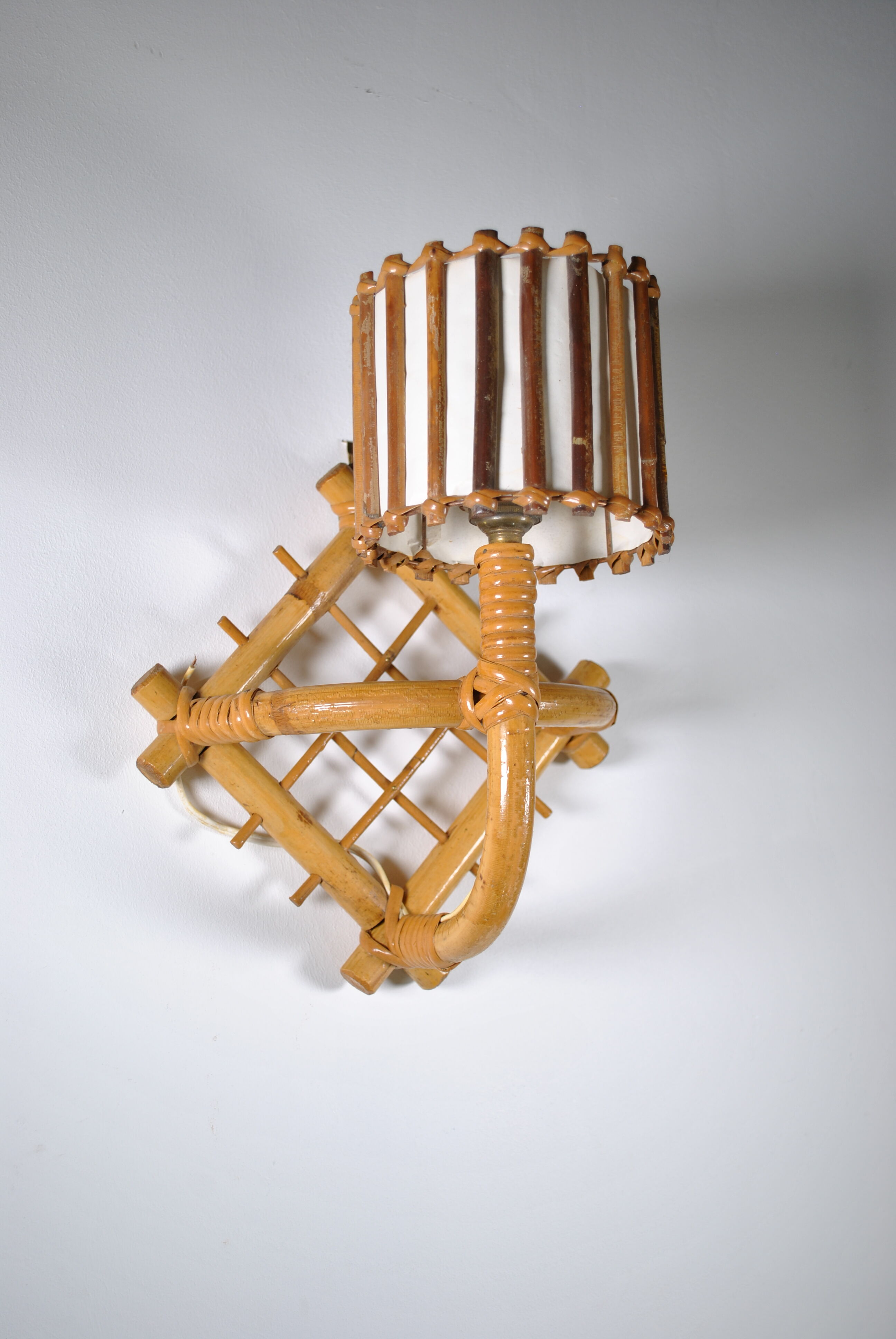 Pair of rattan sconces 1960