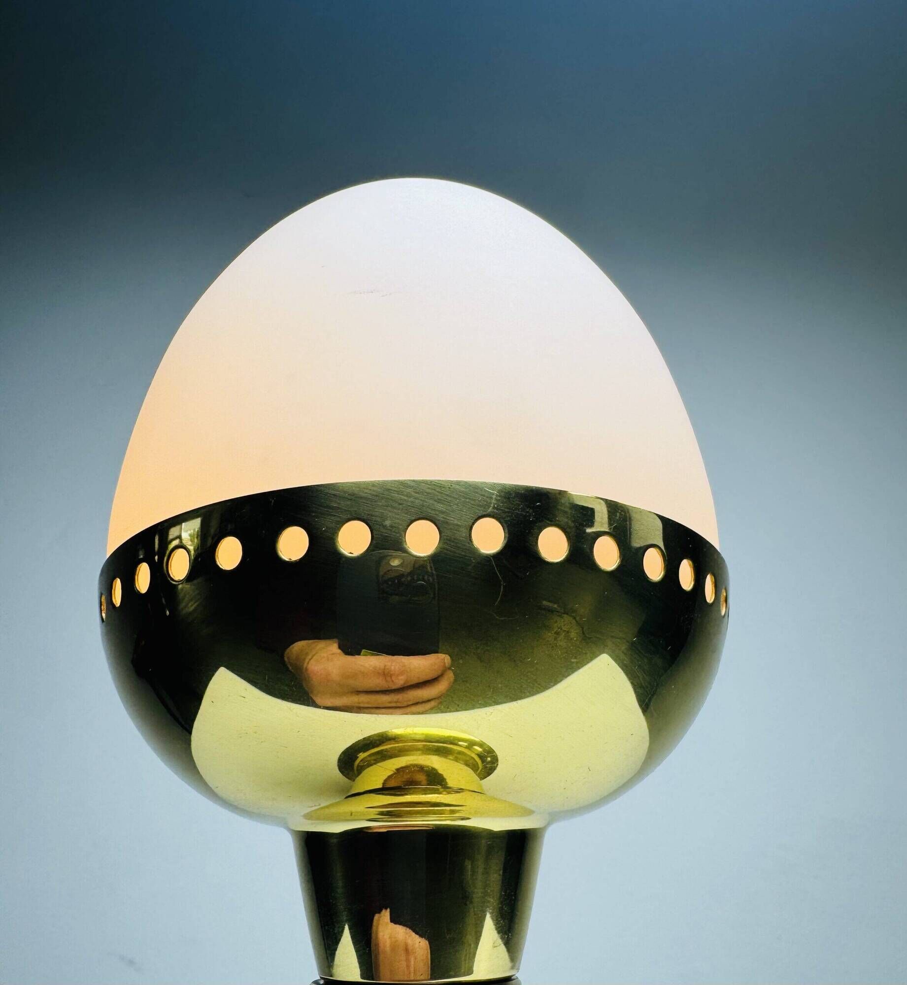 Model B-225/M Brass & Milk Glass Table Lamp By Hans-Agne Jakobsson For Markaryd Ab, Sweden 1960S