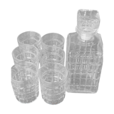 Glass decanter and 6 glasses