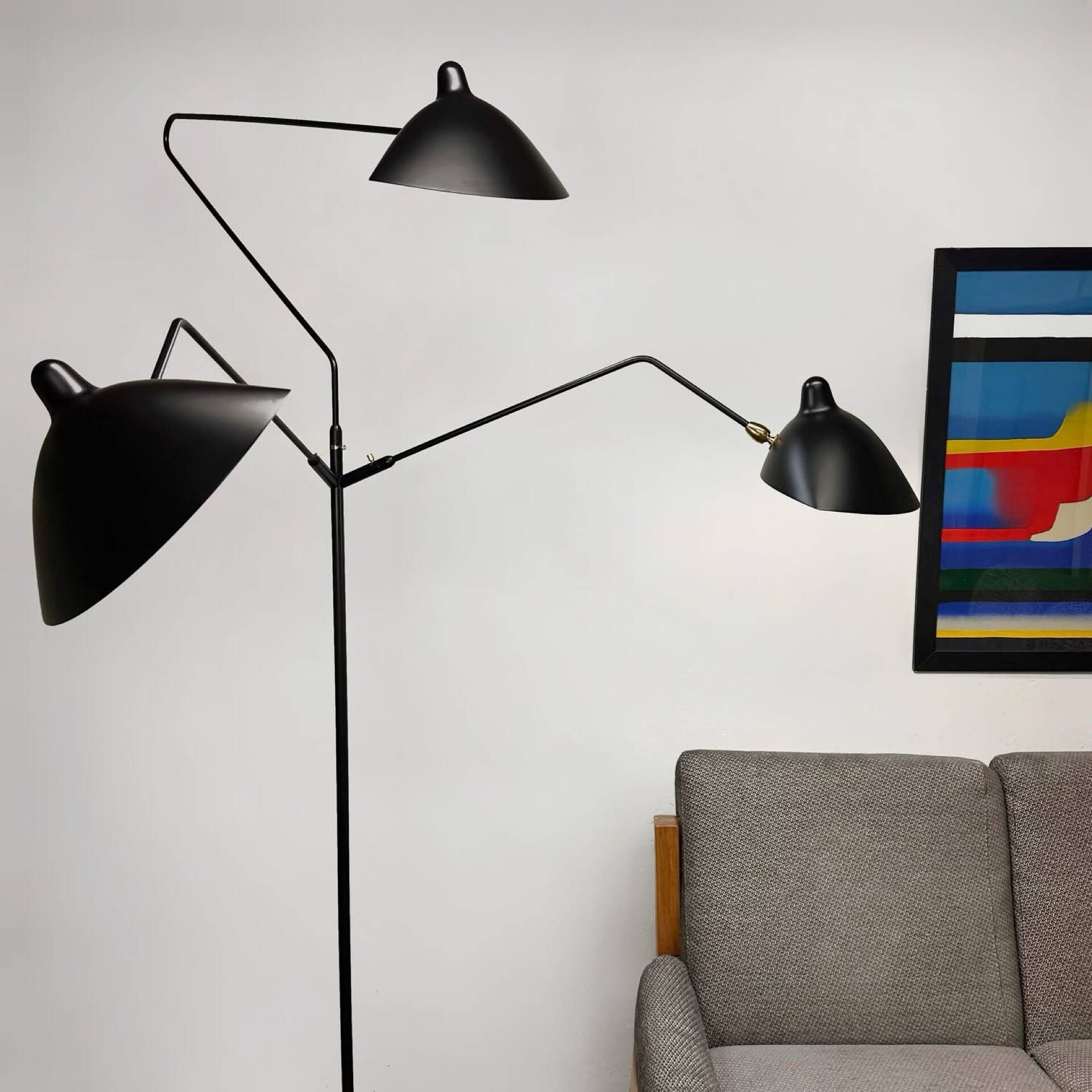 Authentique lampadaire par Serge Mouille