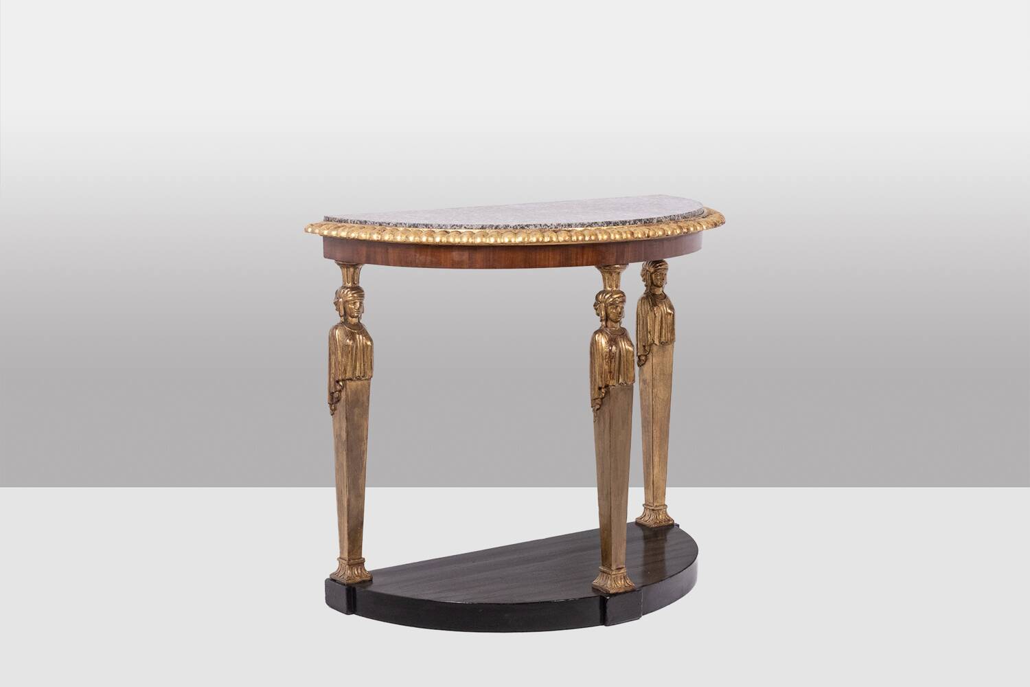 Empire style console with caryatid decoration. Circa 1880.