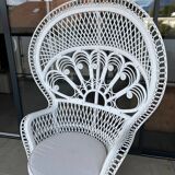 Emmanuelle peacock white armchair