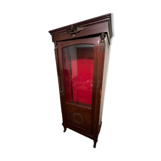 Vitrine Empire en acajou et bronze doré, retour d’Égypte, fin XIXe