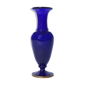 Blue glass vase