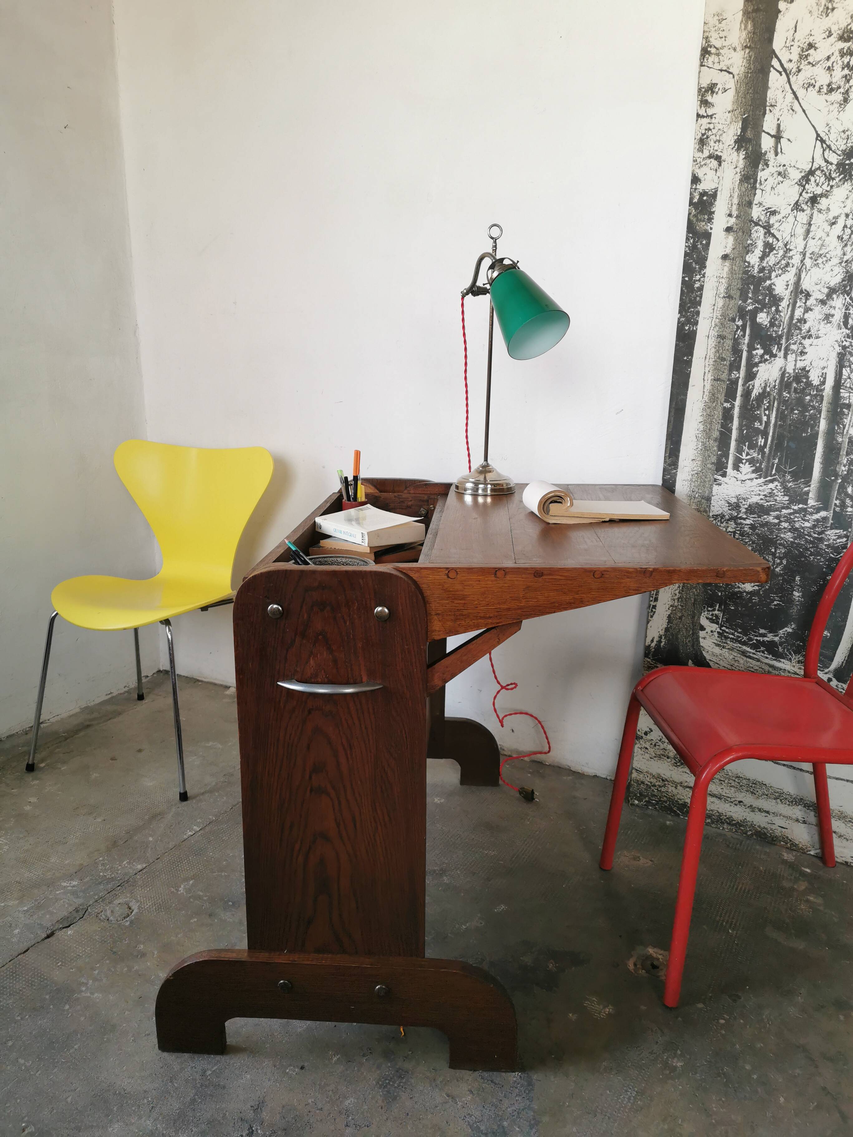 Double retractable desk 1950, Raclem