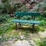 Garden bench wood and cast iron