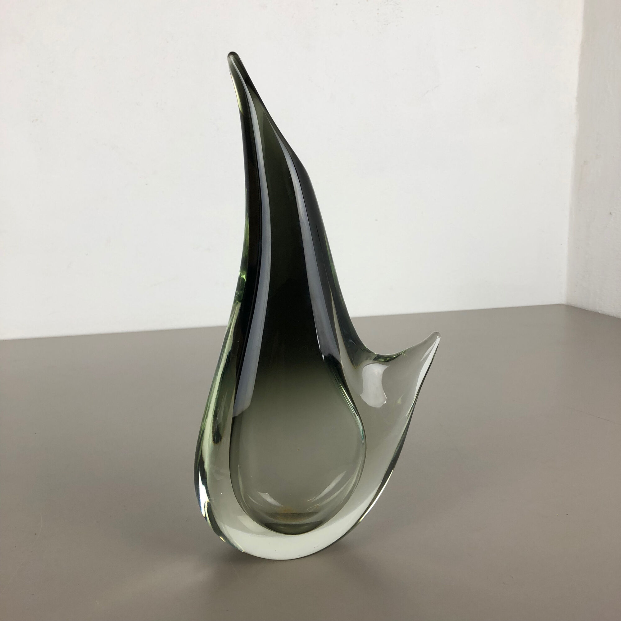 Multi-Color Heavy Large Murano Glass Sommerso Vase, Italy, 1970s